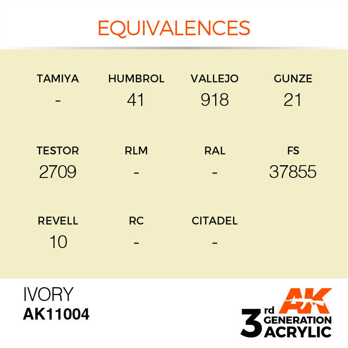 AK Interactive 3G Acrylic Ivory AK11004
