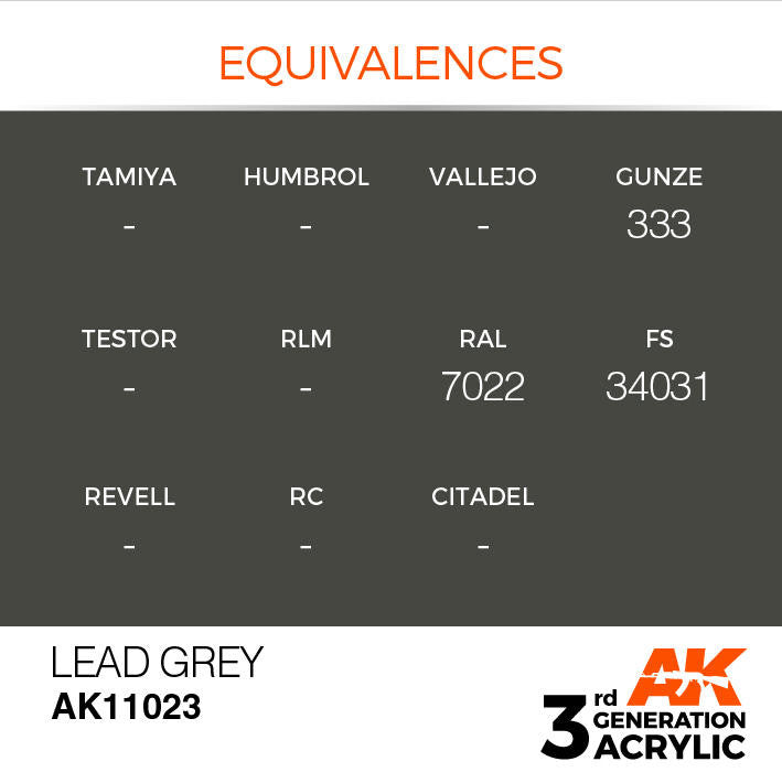 AK Interactive 3G Acrylic Lead Grey AK11023