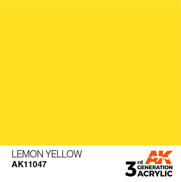 AK Interactive 3G Acrylic Lemon Yellow AK11047