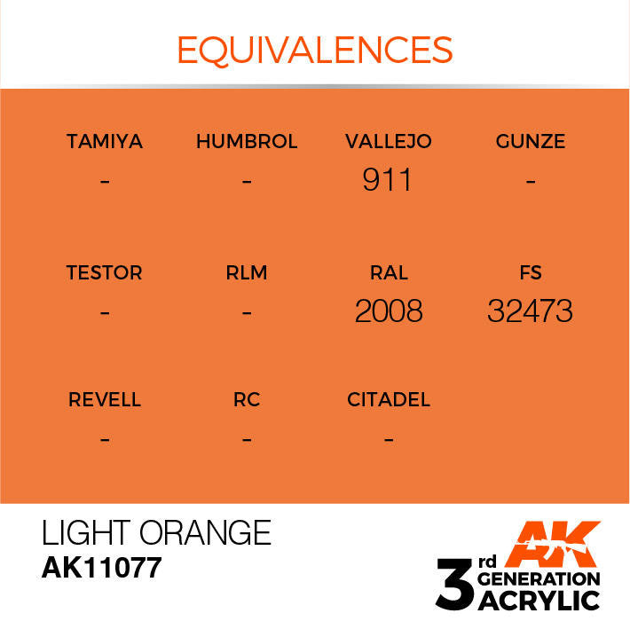 AK Interactive 3G Acrylic Light Orange AK11077
