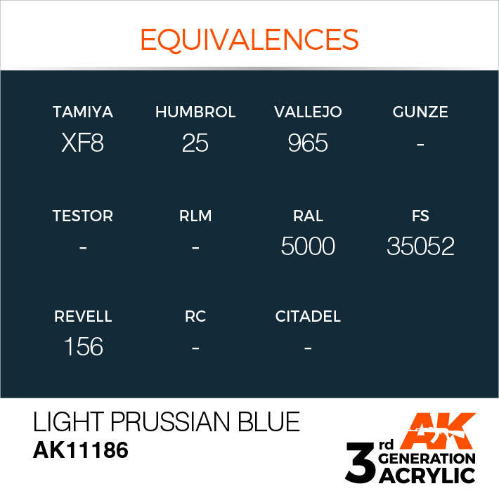 AK Interactive 3G Acrylic Light Prussian Blue AK11186