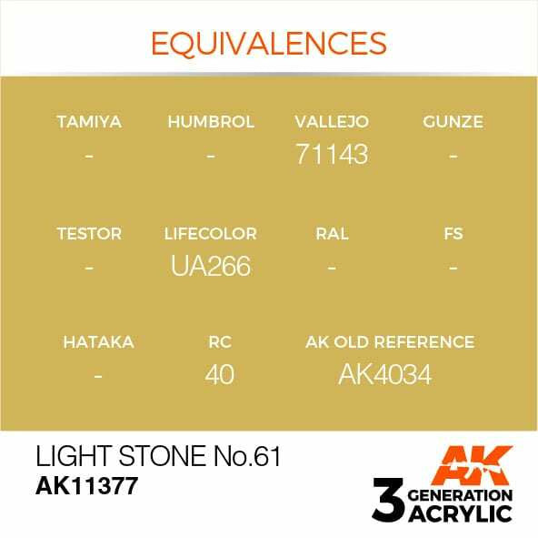 AK Interactive 3G Acrylic Light Stone No 61 AK11377