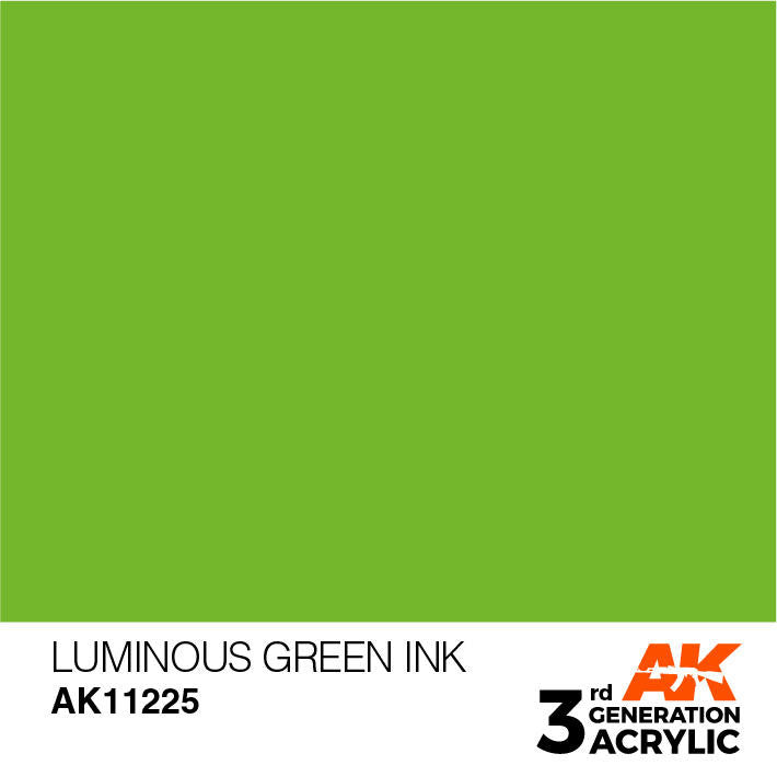 AK Interactive 3G Acrylic Luminous Green Ink AK11225