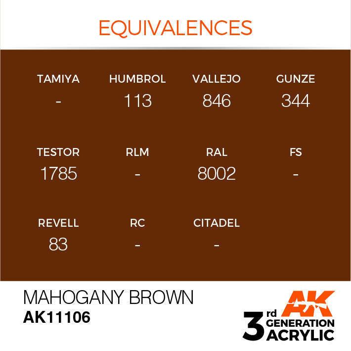 AK Interactive 3G Acrylic Mahogany Brown AK11106