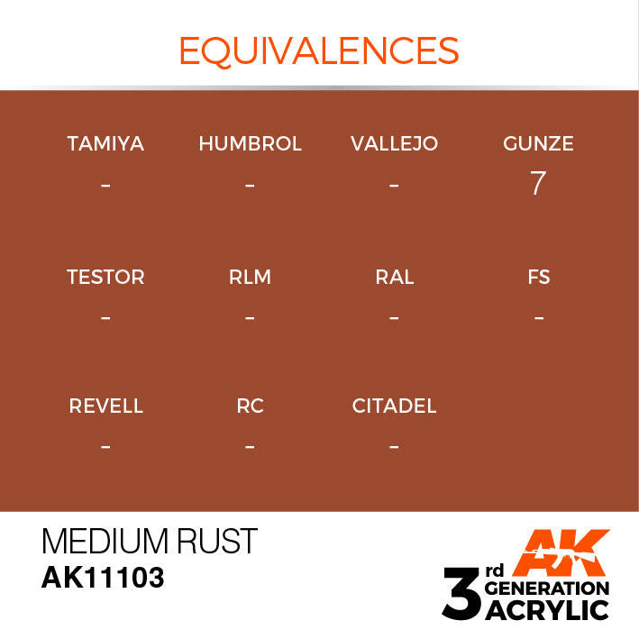 AK Interactive 3G Acrylic Medium Rust AK11103