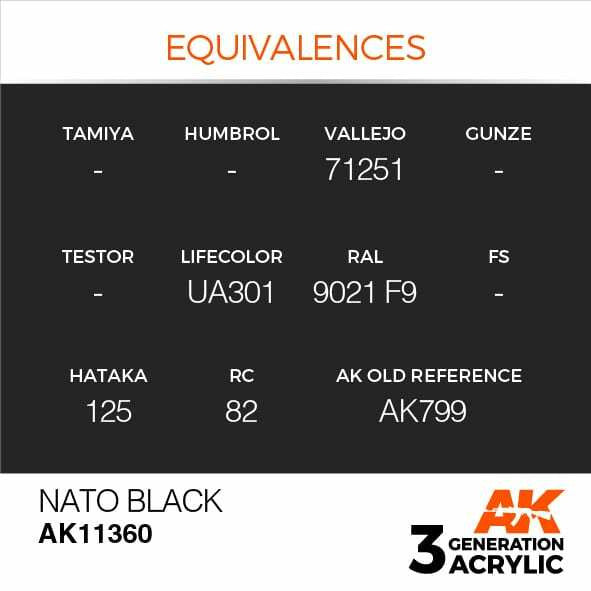 AK Interactive 3G Acrylic NATO Black AK11360