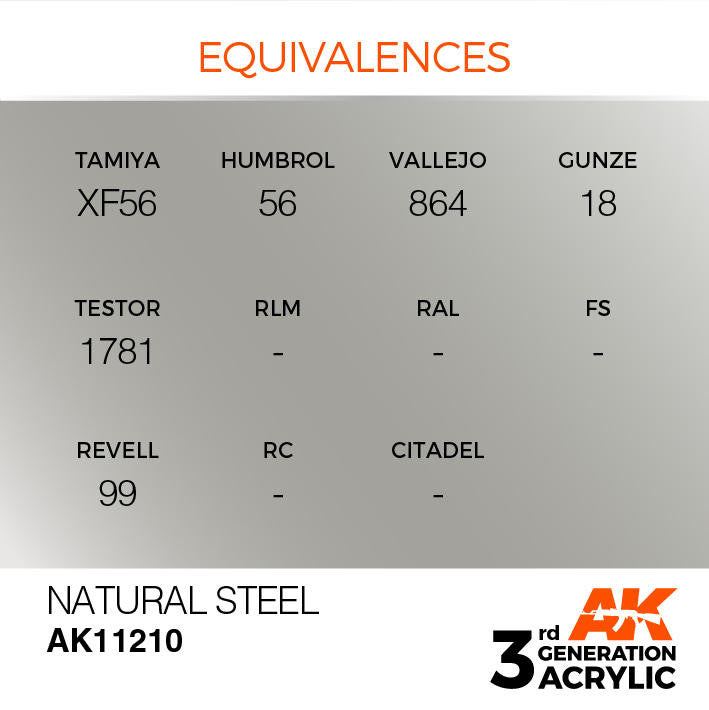 AK Interactive 3G Acrylic Natural Steel AK11210