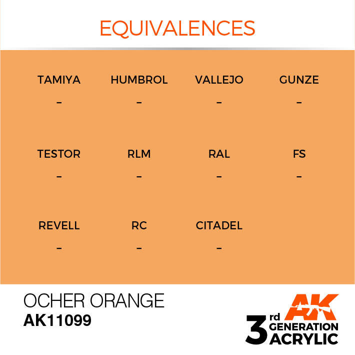 AK Interactive 3G Acrylic Ocher Orange AK11099