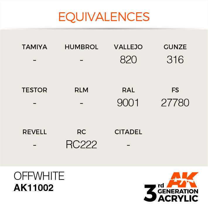 AK Interactive 3G Acrylic Offwhite AK11002