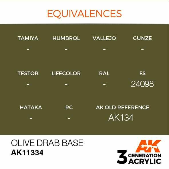 AK Interactive 3G Acrylic Olive Drab Base AK11334