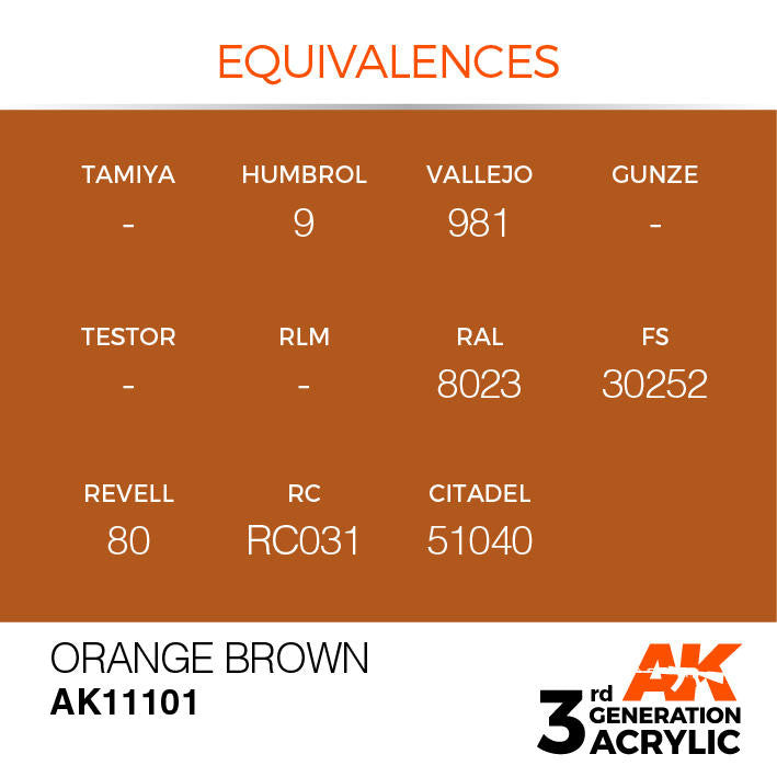 AK Interactive 3G Acrylic Orange Brown AK11101