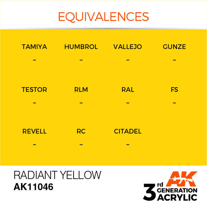 AK Interactive 3G Acrylic Radiant Yellow AK11046
