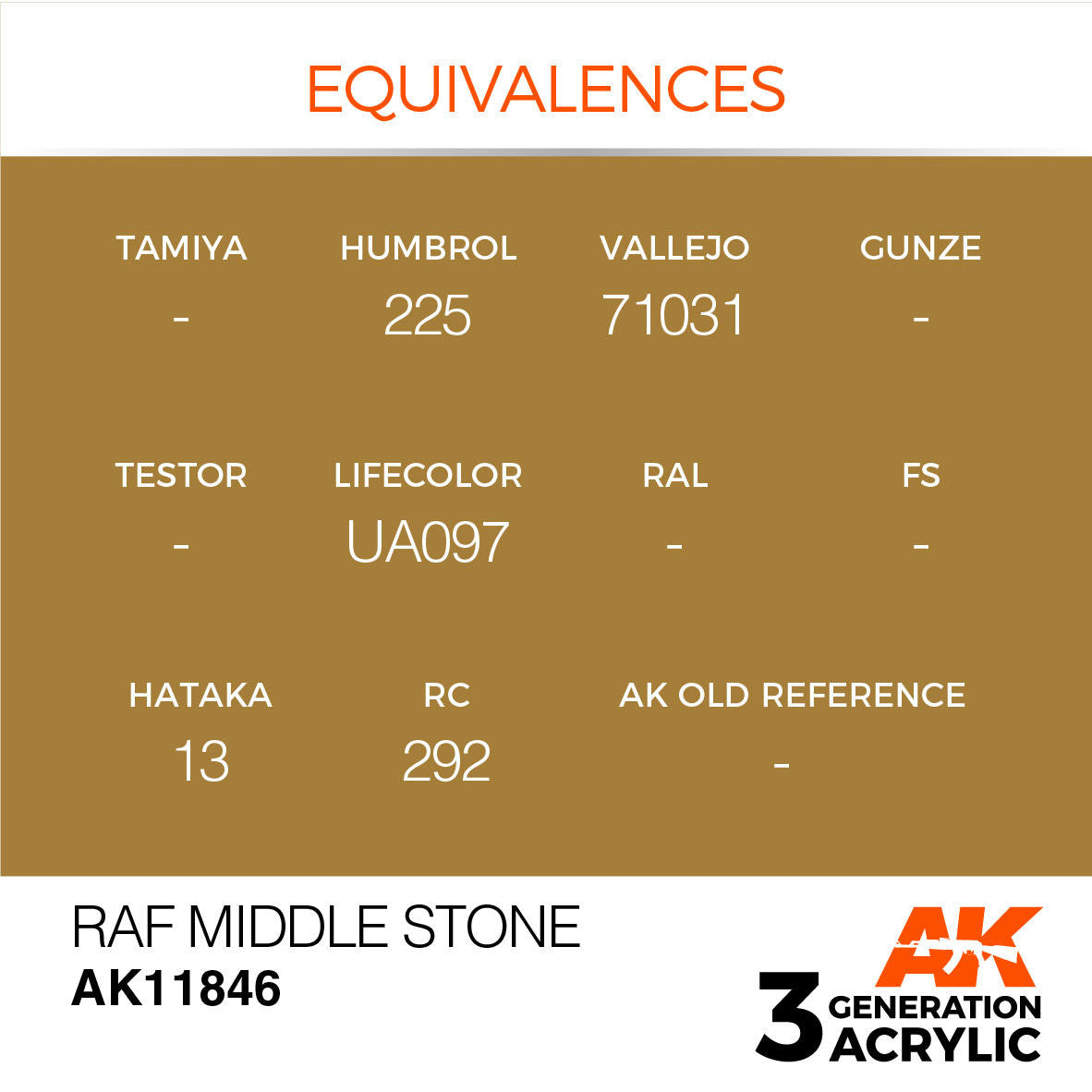 AK Interactive 3G Acrylic RAF Middle Stone AK11846