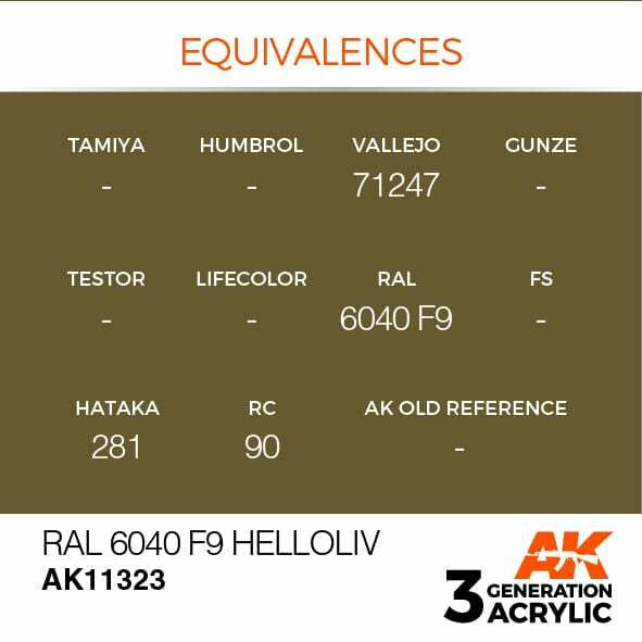 AK Interactive 3G Acrylic RAL 6040 F9 Helloliv AK11323