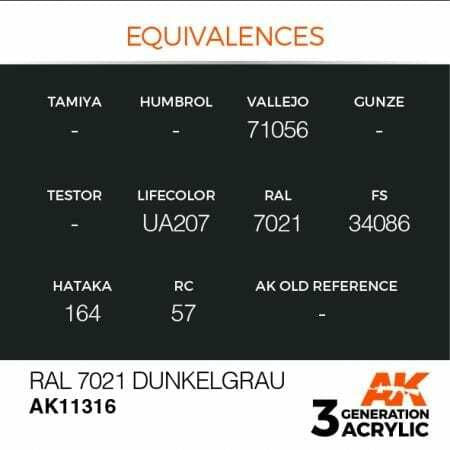 AK Interactive 3G Acrylic RAL 7021 Dunkelgrau AK11316