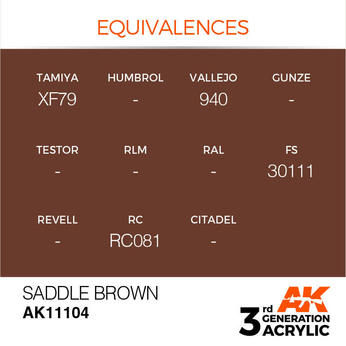 AK Interactive 3G Acrylic Saddle Brown AK11104