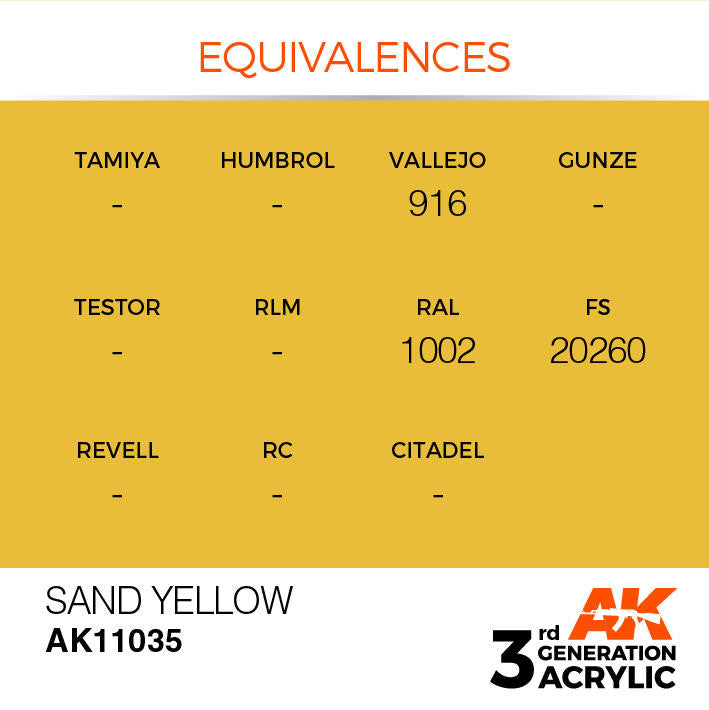 AK Interactive 3G Acrylic Sand Yellow AK11035