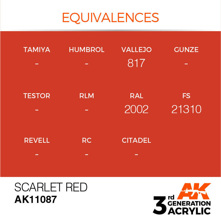 AK Interactive 3G Acrylic Scarlet Red AK11087