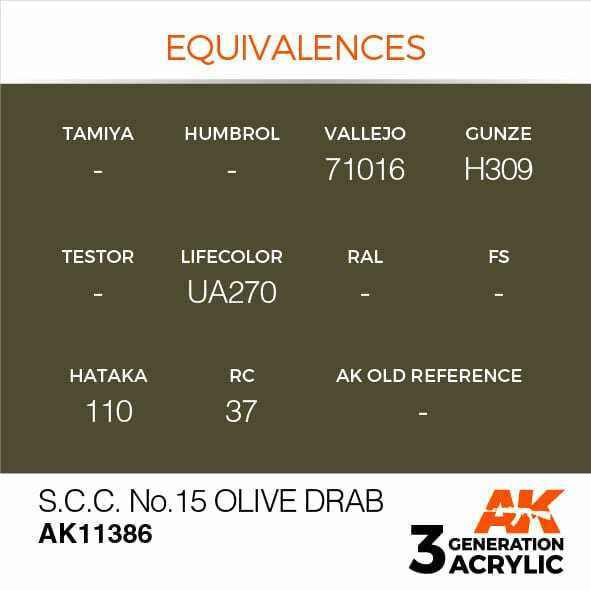 AK Interactive 3G Acrylic SCC No 15 Olive Drab AK11386