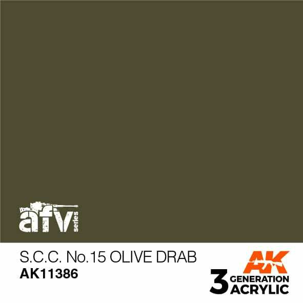 AK Interactive 3G Acrylic SCC No 15 Olive Drab AK11386