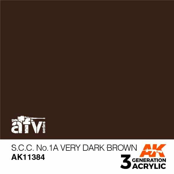 AK Interactive 3G Acrylic SCC No 1A Very Dark Brown AK11384