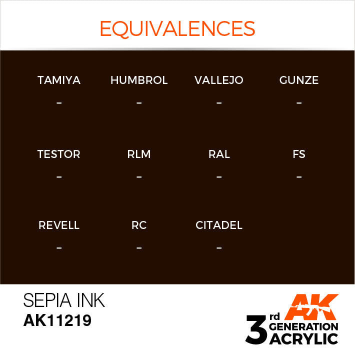 AK Interactive 3G Acrylic Sepia Ink AK11219