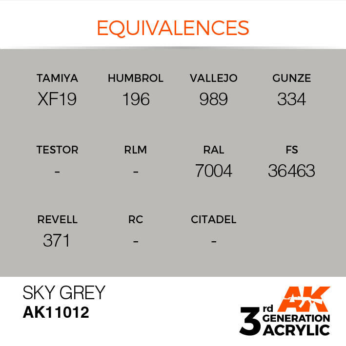 AK Interactive 3G Acrylic Sky Grey AK11012