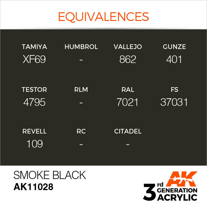 AK Interactive 3G Acrylic Smoke Black AK11028