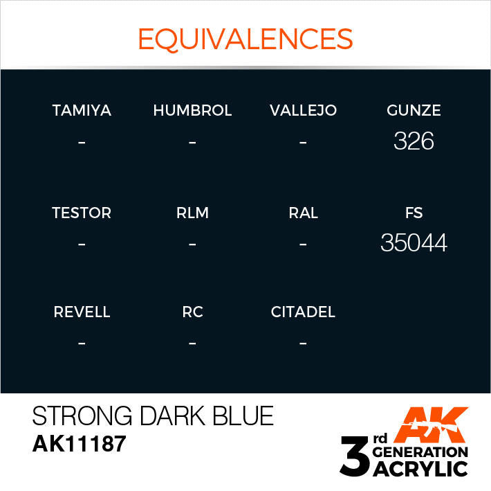AK Interactive 3G Acrylic Strong Dark Blue AK11187