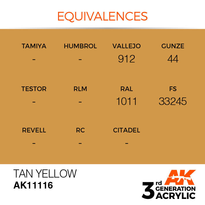 AK Interactive 3G Acrylic Tan Yellow AK11116