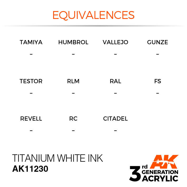 AK Interactive 3G Acrylic Titanium White Ink AK11230