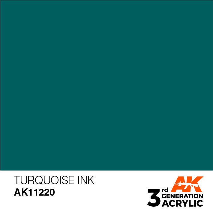 AK Interactive 3G Acrylic Turquoise Ink AK11220