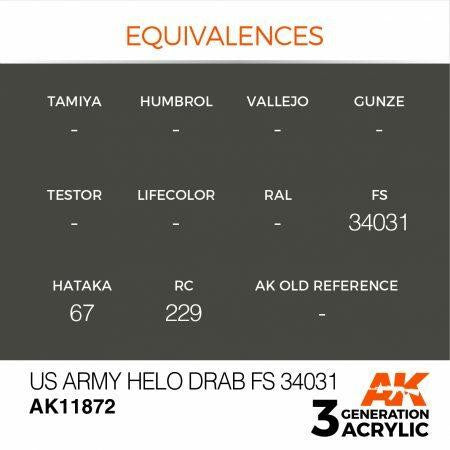 AK Interactive 3G Acrylic US Army Helo Drab FS 34031 AK11872