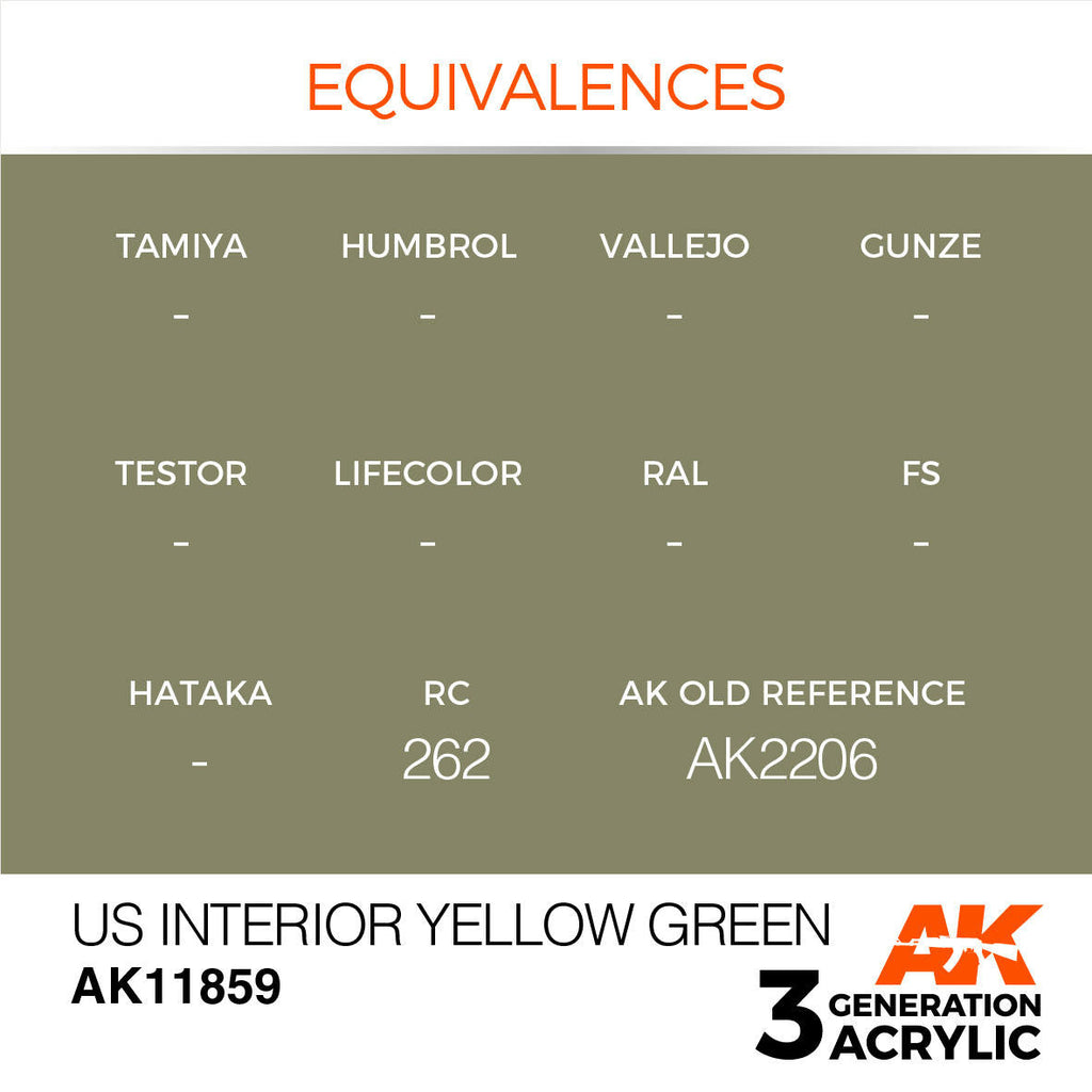 AK Interactive 3G Acrylic US Interior Yellow Green AK11859