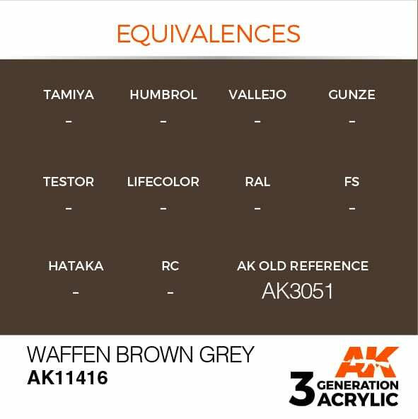 AK Interactive 3G Acrylic Waffen Brown Grey AK11416