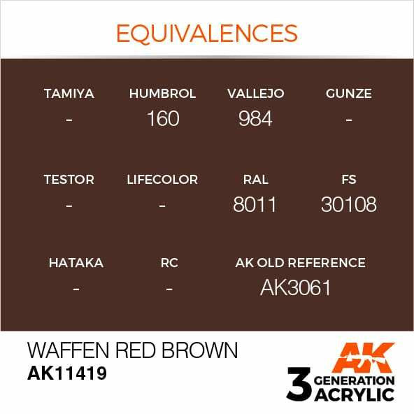 AK Interactive 3G Acrylic Waffen Red Brown AK11419
