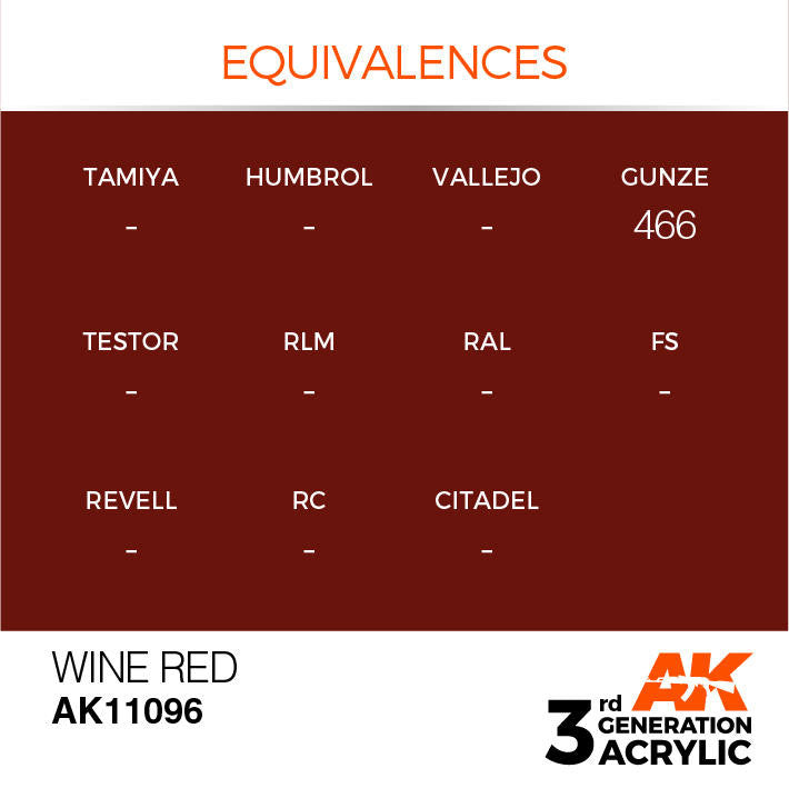 AK Interactive 3G Acrylic Wine Red AK11096