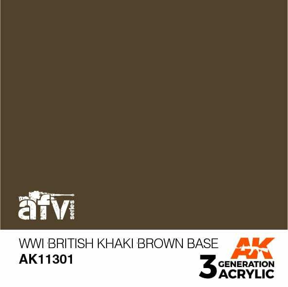 AK Interactive 3G Acrylic WWI British Khaki Brown Base AK11301