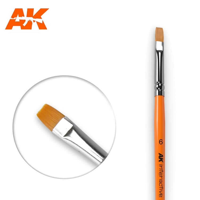 AK Interactive #6 Flat Paintbrush 611