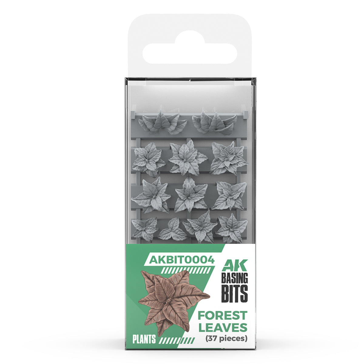 AK Interactive AKBIT0004 Forest Leaves Basing Bits, 37 pieces, retail package