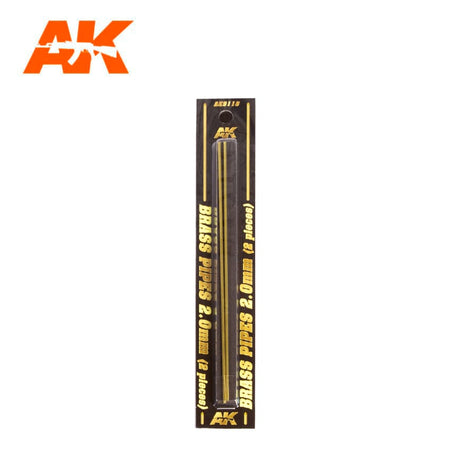 AK Interactive AK9118 brass pipes, 2.0 mm diameter, two-piece pack