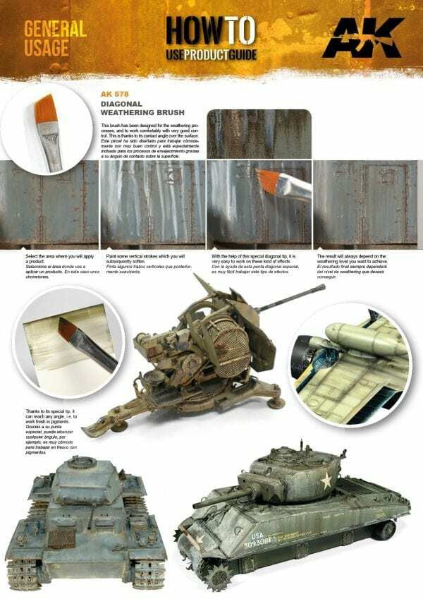 AK Interactive Diagonal Weathering Brush 578