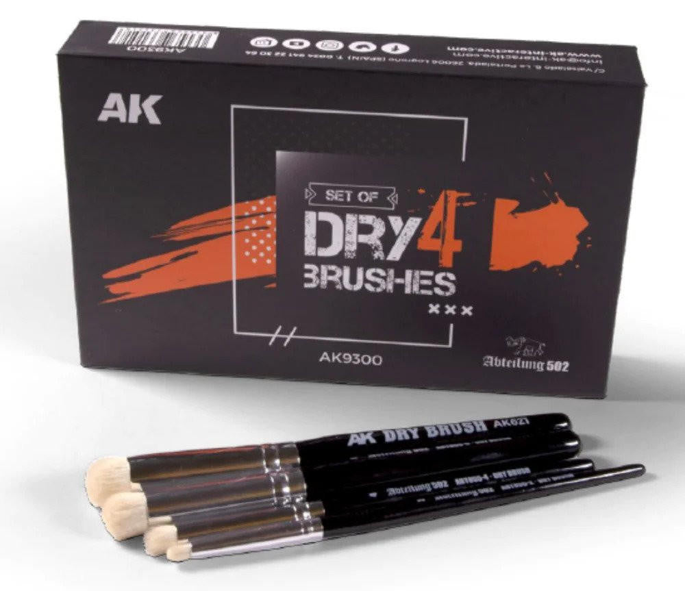 AK Interactive Drybrush Set #2,4,6,8 (4) 9300 