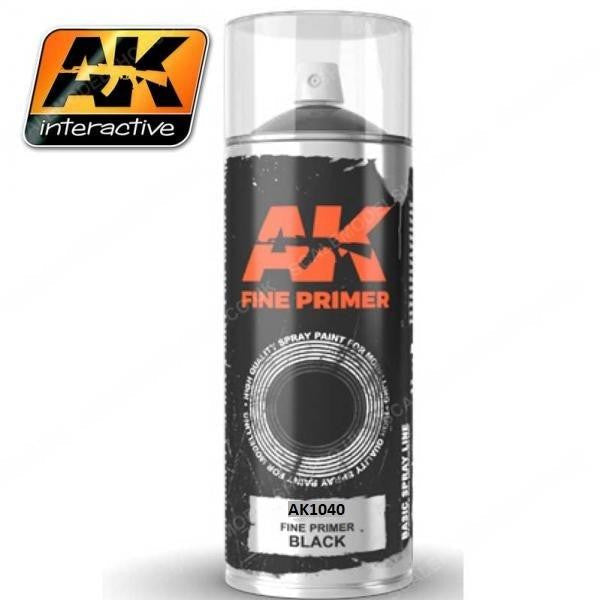 AK Interactive Fine Primer Black Spray 1040