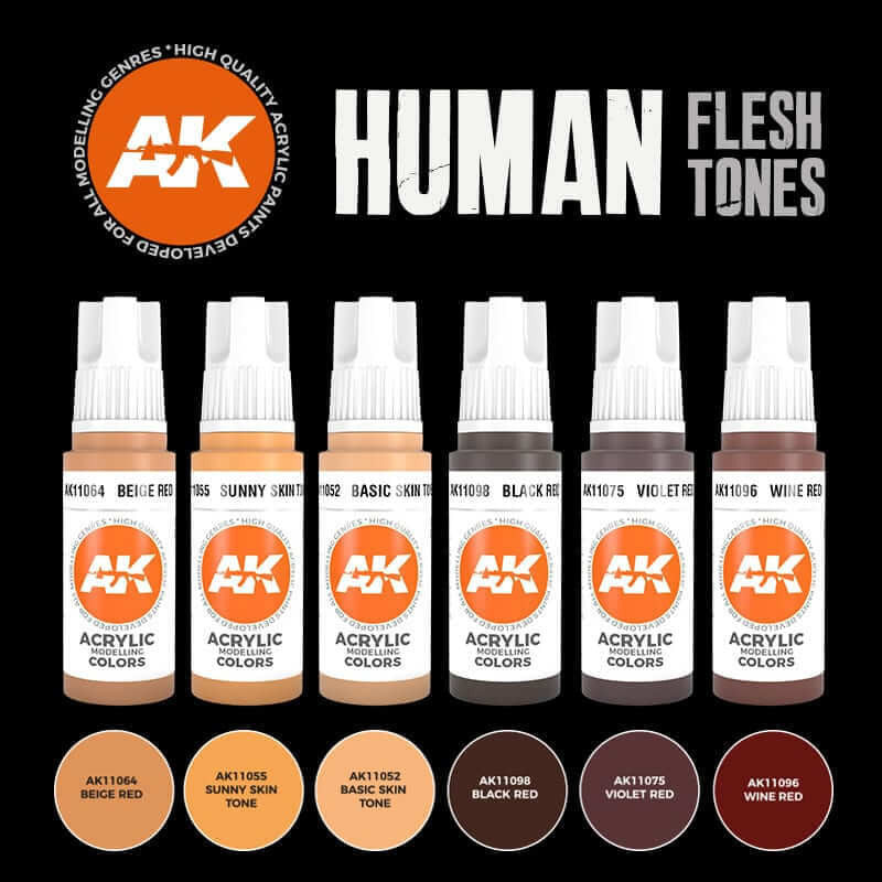 AK Interactive Human Flesh Tones Set AK 3G 11603