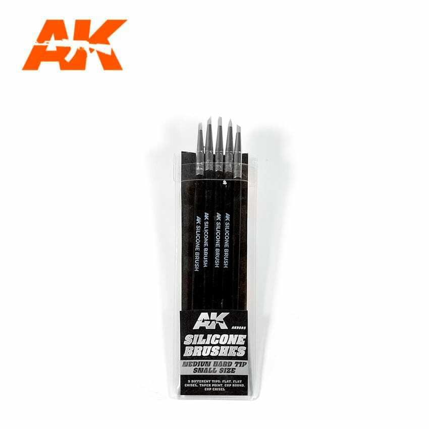 AK Interactive Med Silicone Brushes 5 9085