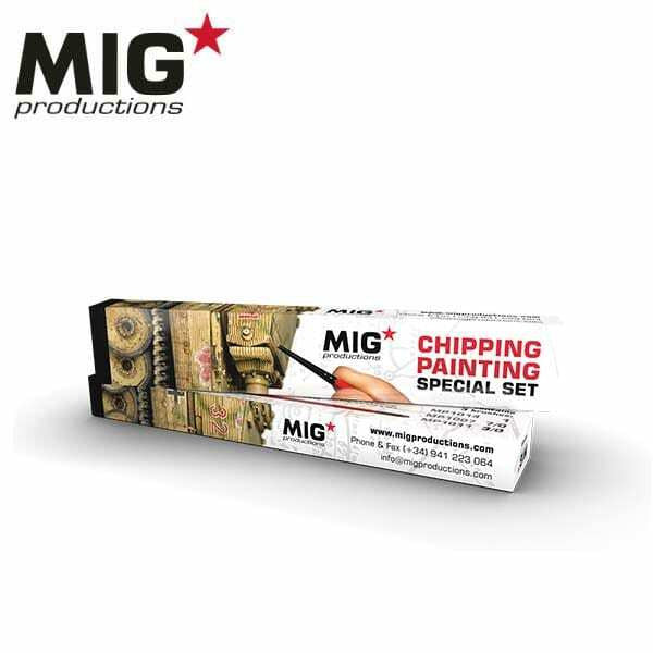 AK Interactive MIG Marta Kolinsky Modeling Brushes - Chipping Painting Special Set