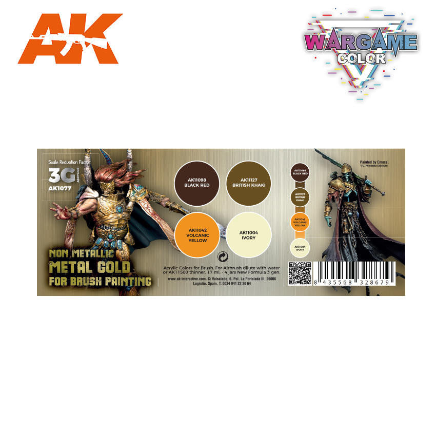 AK Interactive Non Metallic Metal Gold WB Set AK 3G 1077