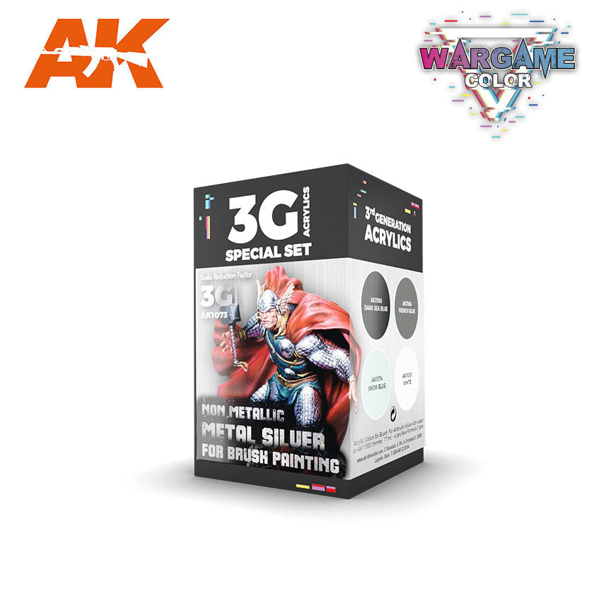 AK Interactive Non Metallic Metal Silver WB Set AK 3G 1073