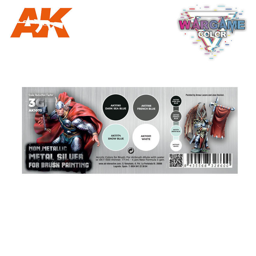 AK Interactive Non Metallic Metal Silver WB Set AK 3G 1073